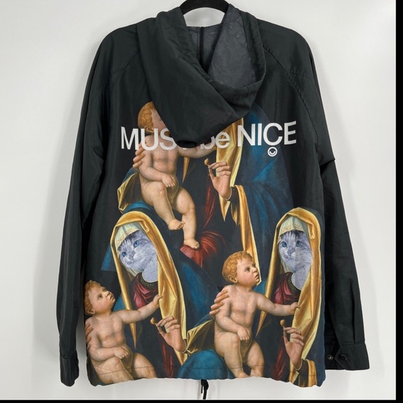 Must Be Nice Rip N Dip black windbreaker size M - Picture 1 of 15
